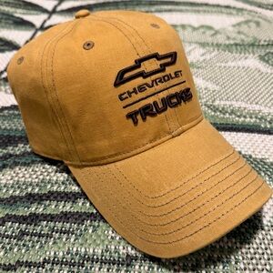 Chevrolet Trucks Embroidered Cap Tan Mustard Yellow Chevy Bow tie